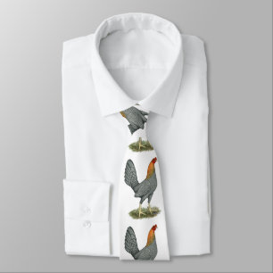 Game Hen Blue Red Neck Tie