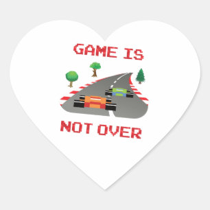 Game is not over Pixelated Video Game Heart Sticker