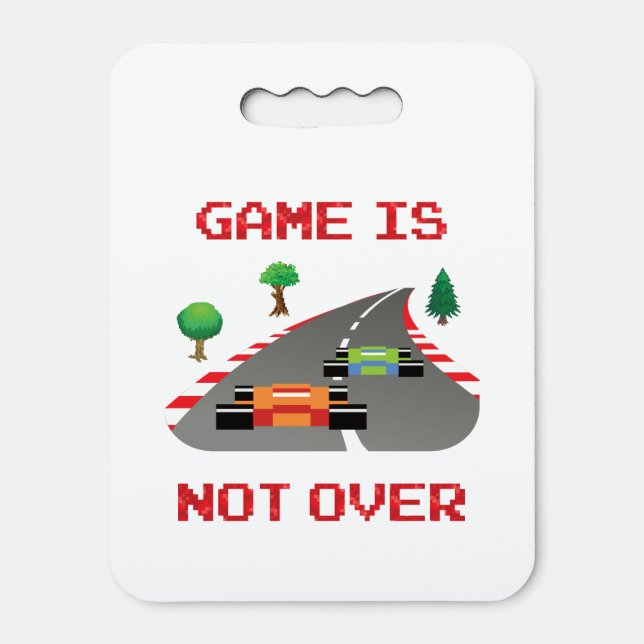 Game is not over Pixelated Video Game Seat Cushion (Front Vertical)