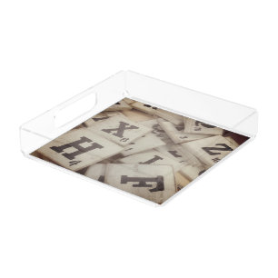 Game Letter Tiles Acrylic Tray