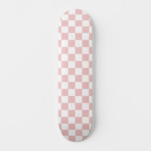 Game Love Baby Pink Checkerboard Skateboard