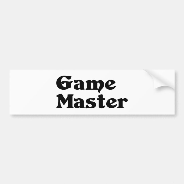 Game Master Bumper Sticker (Front)