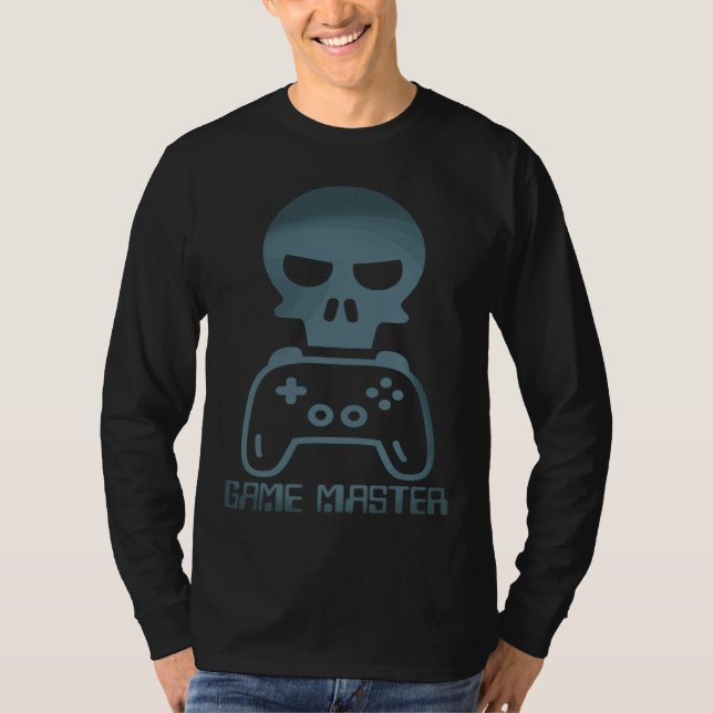 Game Master Pro Gamer Skull Controller Mastering t T-Shirt (Front)