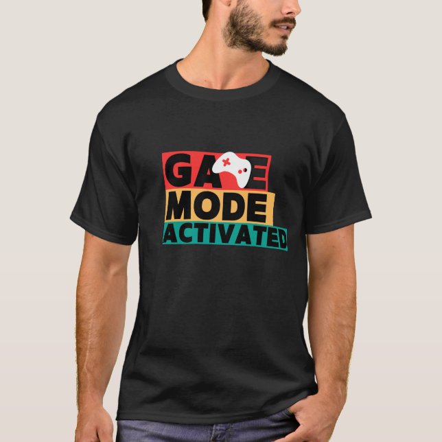 Game Mode Activated Gamer Controller Art T-Shirt (Front)