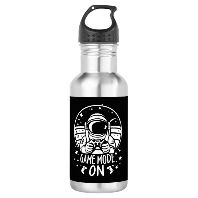 Game mode astronaut stainless steel water bottle (Front)