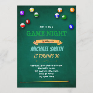 Game night adult birthday party invitation