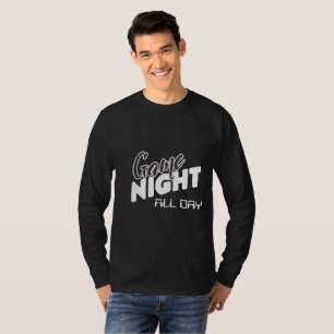 Game Night All Day in White and Black T-Shirt