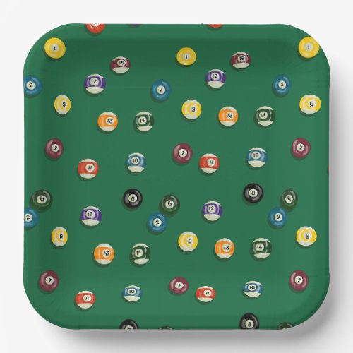 Game Night Billiards Pool Party Paper Plates