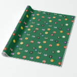 Game Night Birthday Billiards Pool Shark Wrapping Paper<br><div class="desc">This pattern features hand drawn balls 1-15,  solids and stripes evoking the classic billiards.</div>