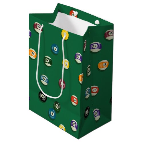 Game Night Birthday Billiards Pool Table Medium Gift Bag