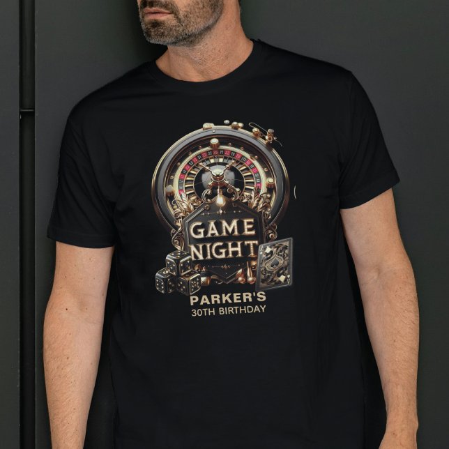 Game Night Birthday Casino Personalized T-Shirt (Creator Uploaded)