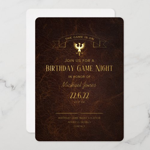 Game night birthday Fantasy griffin CC1260 Foil Invitation
