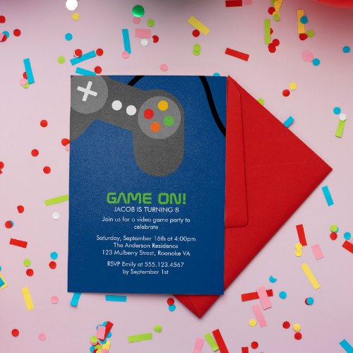 Game Night Birthday Party Invitation