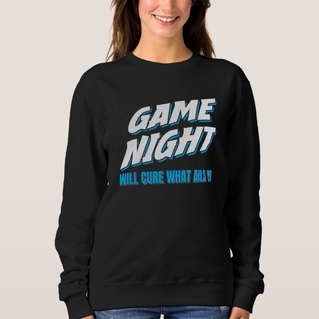 Game Night Board Game  Family Trivia Game Show Hos Sweatshirt (Front)