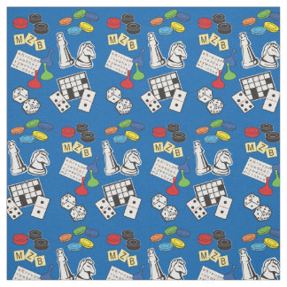 Game Night, Board Games, and Word Puzzles Fabric