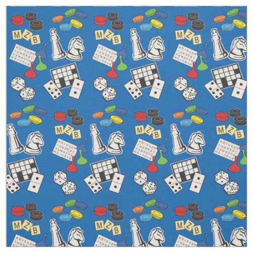 Game Night Board Games and Word Puzzles Fabric