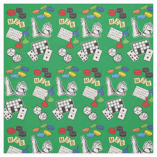 Game Night, Board Games, and Word Puzzles Fabric