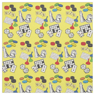 Game Night, Board Games, and Word Puzzles Fabric
