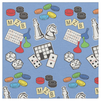 Game Night, Board Games, and Word Puzzles Fabric