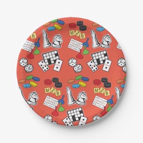 Game Night Board Games and Word Puzzles Paper Plates