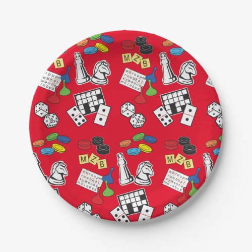 game Night Board Games and Word Puzzles Paper Plates