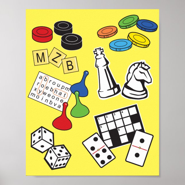 game Night, Board Games, and Word Puzzles Poster (Front)