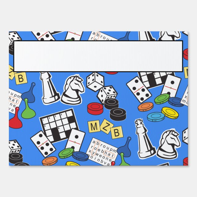Game Night, Board Games, and Word Puzzles Sign (Front)