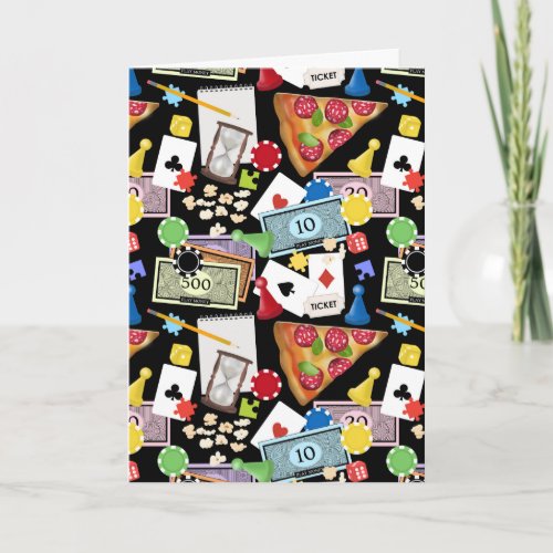 Game Night Board Games Snacks Party Card