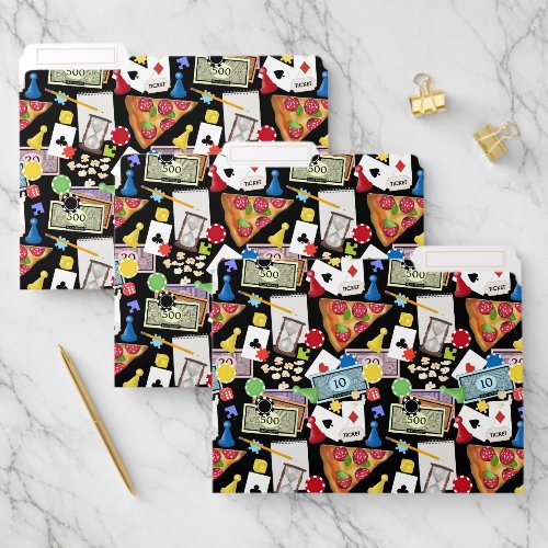 Game Night Board Games Snacks Party File Folder