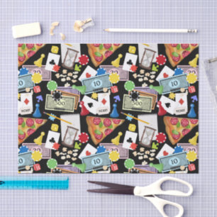 Game Night Board Games Snacks Party Tissue Paper