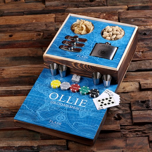 Game Night Box Set: Poker Chips, Cards & Flasks (Top)