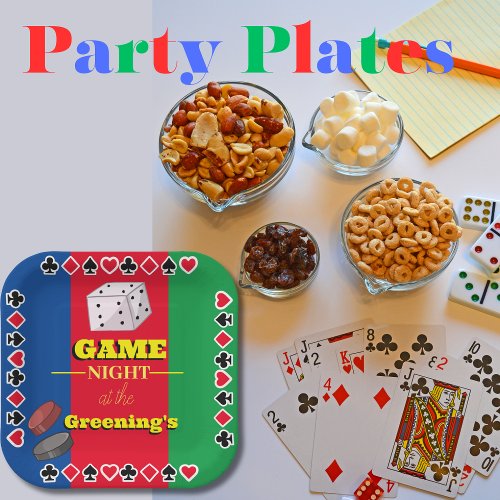 Game night card poker board games fun paper plates
