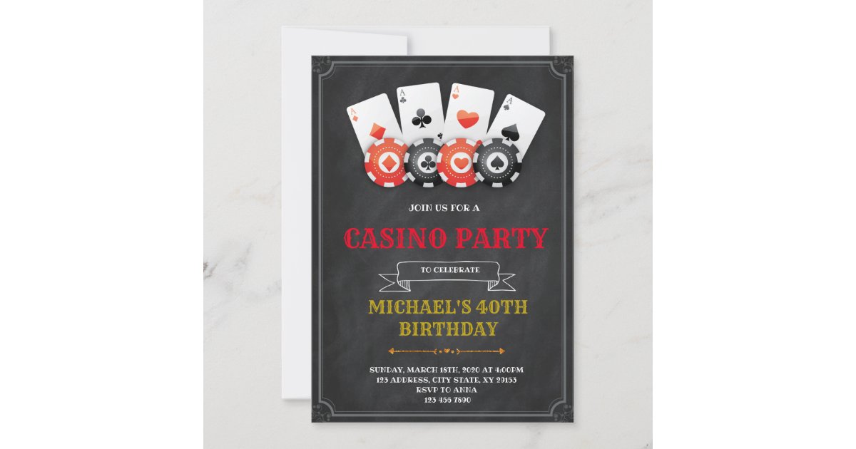 Game Night Invitation Family Game Night Casino Party 