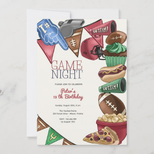 Game night football birthday invitation