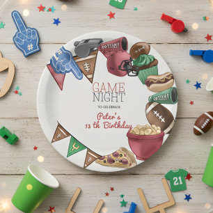 Game night football birthday paper plates
