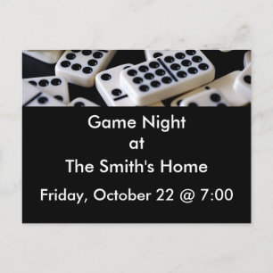 Game night invitation postcard