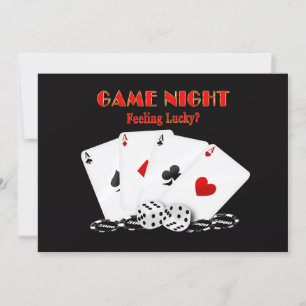 GAME NIGHT INVITATIONS - Feeling Lucky, Cards