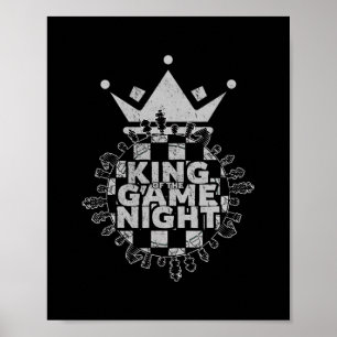Game Night King Board Game Geek Funny Gamer Poster