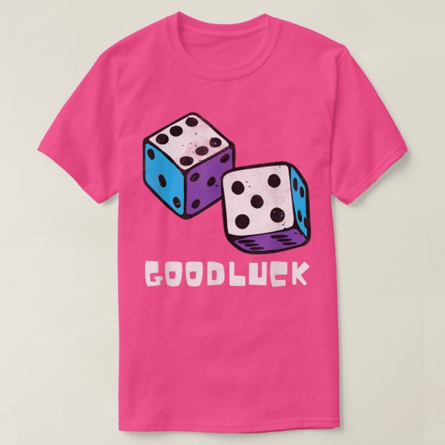 Game Night Party Casino Games Retro Good Luck Dice T-Shirt (Design Front)