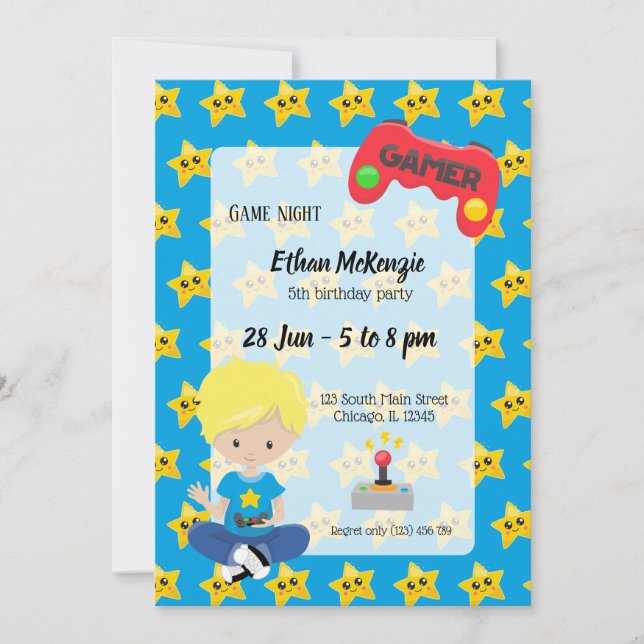 Game night party invitation (Front)