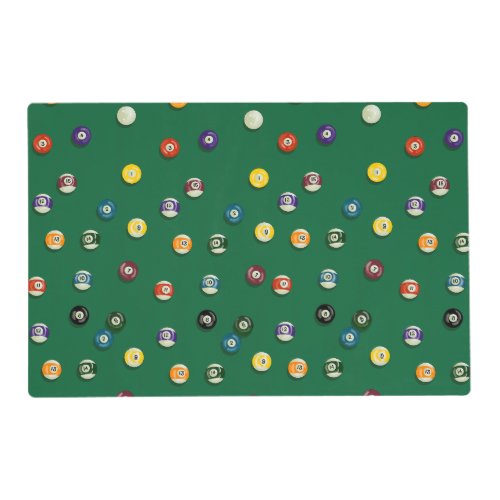 Game Night Play Pool Billiards Placemat