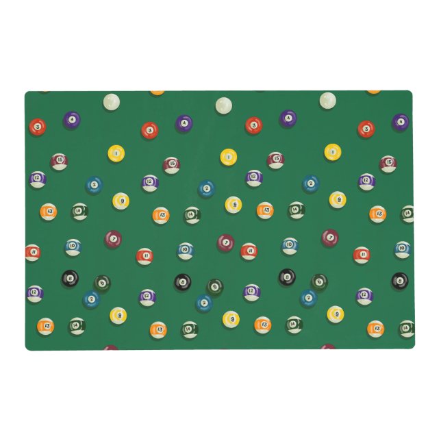 Game Night Play Pool Billiards Placemat (Front)