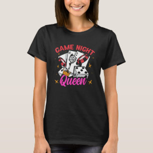 Game Night Queen Adult Board Trivia Game Night H T-Shirt