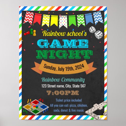 Game night template flyer poster