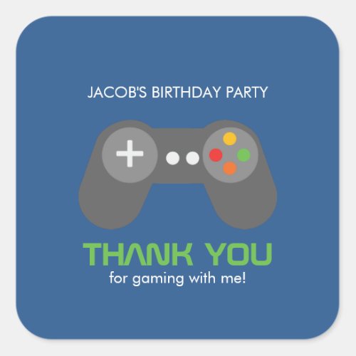 Game Night Theme Birthday Square Sticker