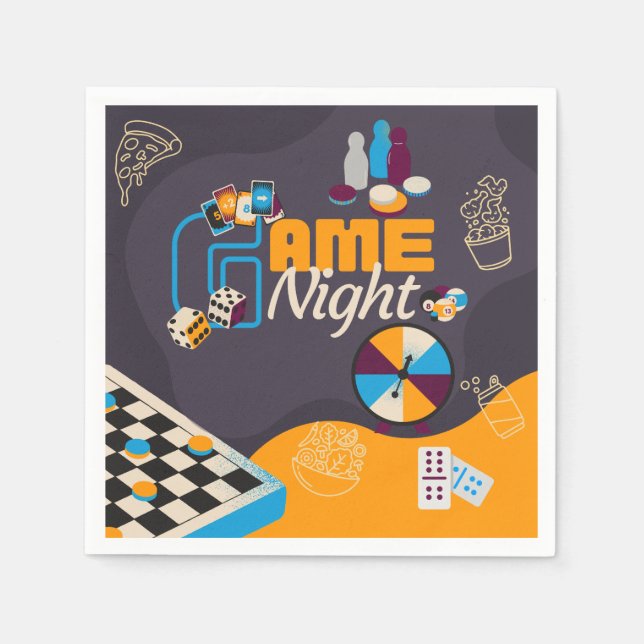Game Night Themed Party Decorations Napkins (Front)