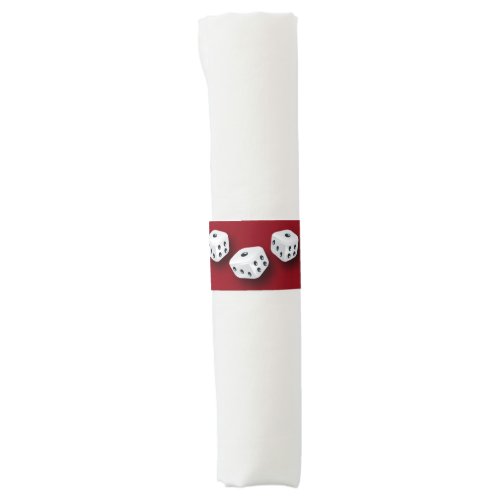 Game Night White Dice Napkin Ring Band