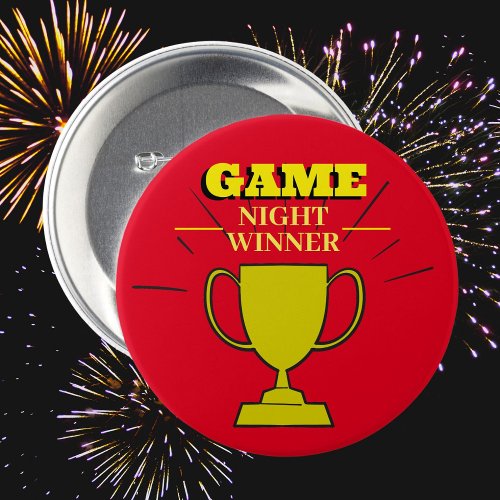 Game Night winner pin badge games prize trophy
