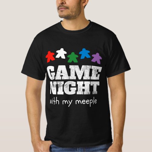 Game Night With My Meeple Funny Gift Board Game Pl T_Shirt