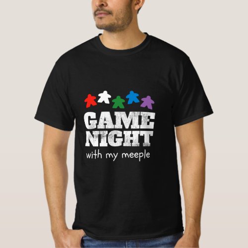 Game Night With My Meeple Funny Gift Board Game Pl T_Shirt